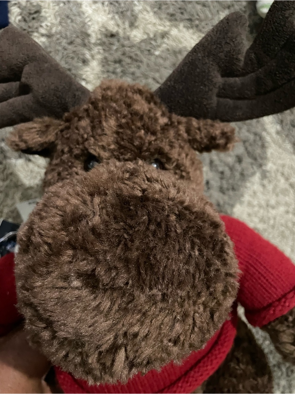 American Eagle Outfitters Brown Plush Moose with Red Knit Accent